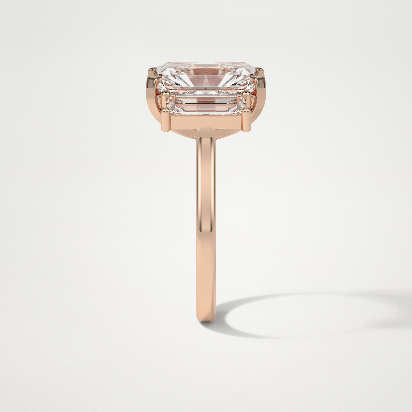 Radiant Three Stones Lab Grown Diamond Engagement Ring