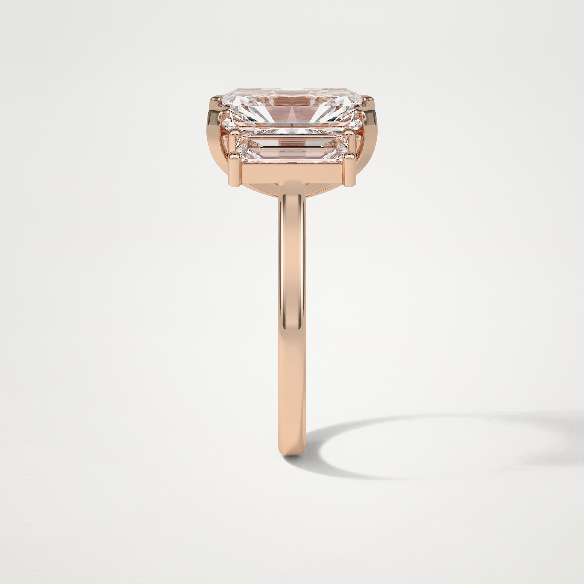 Radiant Three Stones Lab Grown Diamond Engagement Ring
