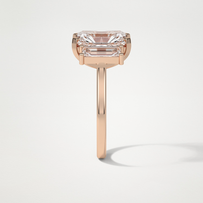 Radiant Three Stones Lab Grown Diamond Engagement Ring