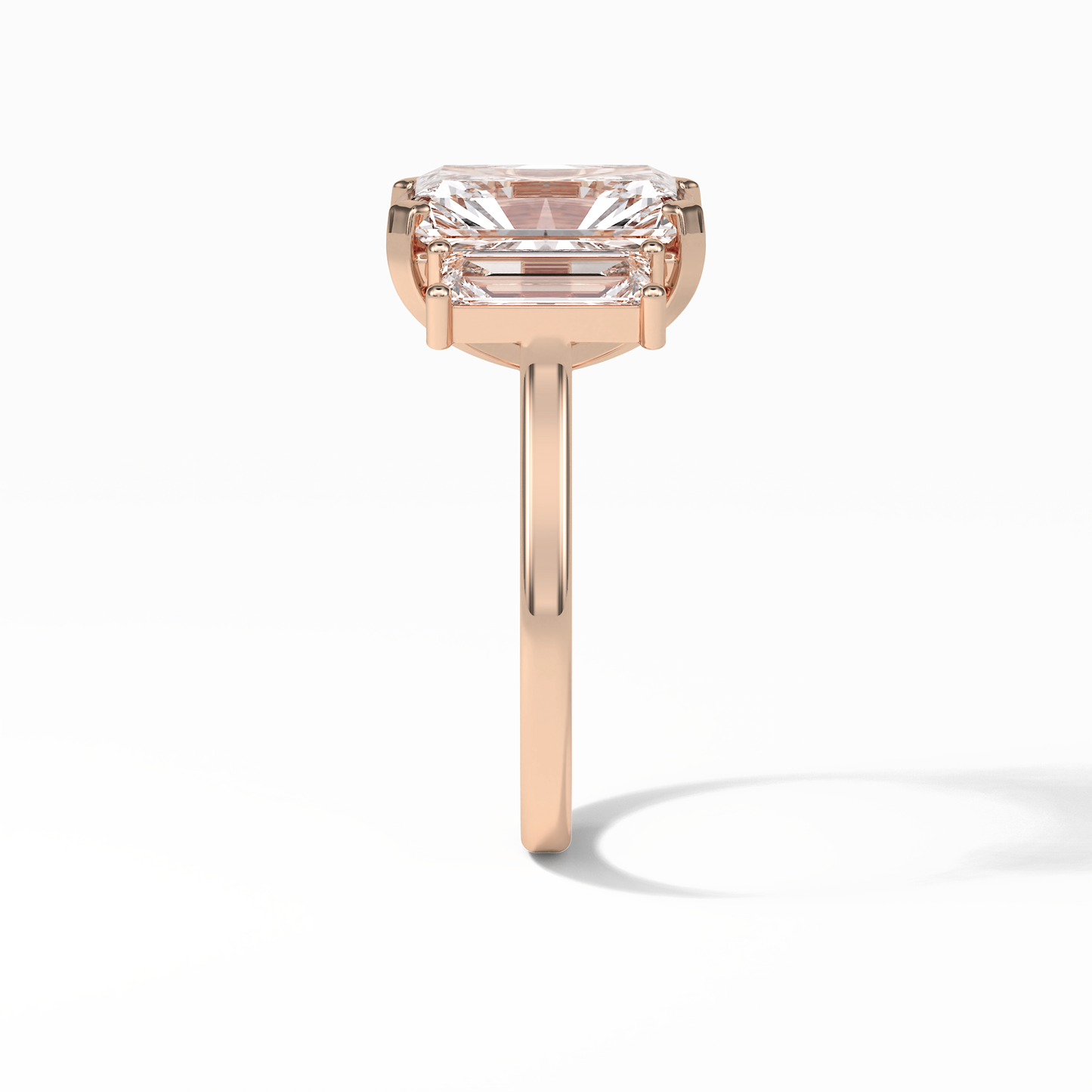 Radiant Three Stones Lab Grown Diamond Engagement Ring