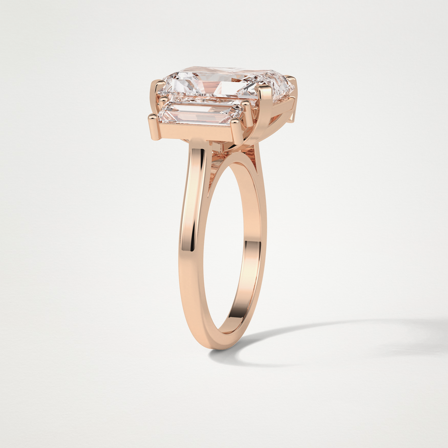Radiant Three Stones Lab Grown Diamond Engagement Ring
