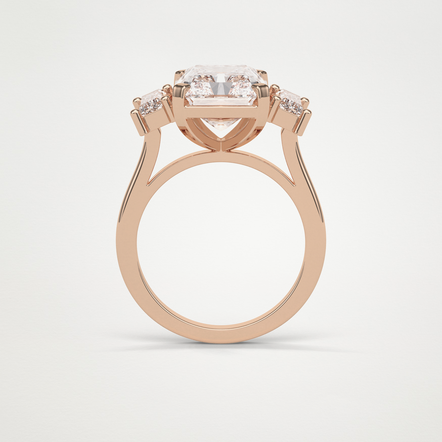 Radiant Three Stones Lab Grown Diamond Engagement Ring