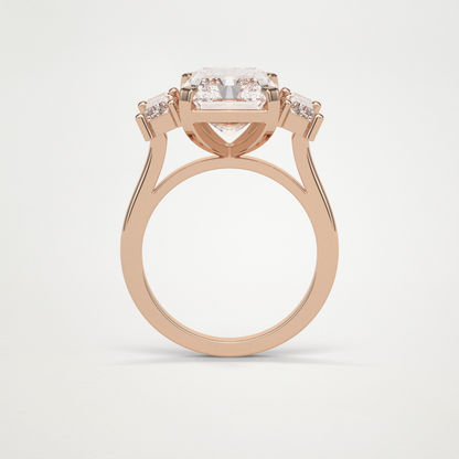 Radiant Three Stones Lab Grown Diamond Engagement Ring