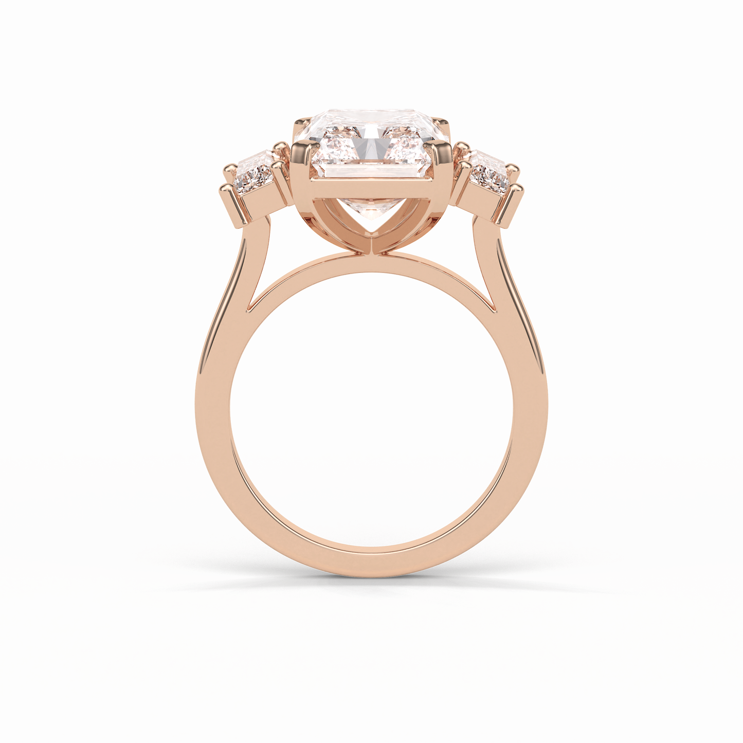 Radiant Three Stones Lab Grown Diamond Engagement Ring
