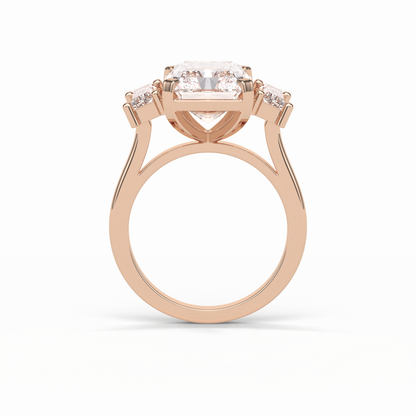 Radiant Three Stones Lab Grown Diamond Engagement Ring