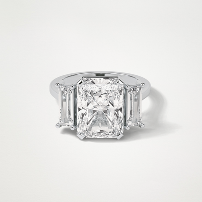 Radiant Three Stones Lab Grown Diamond Engagement Ring