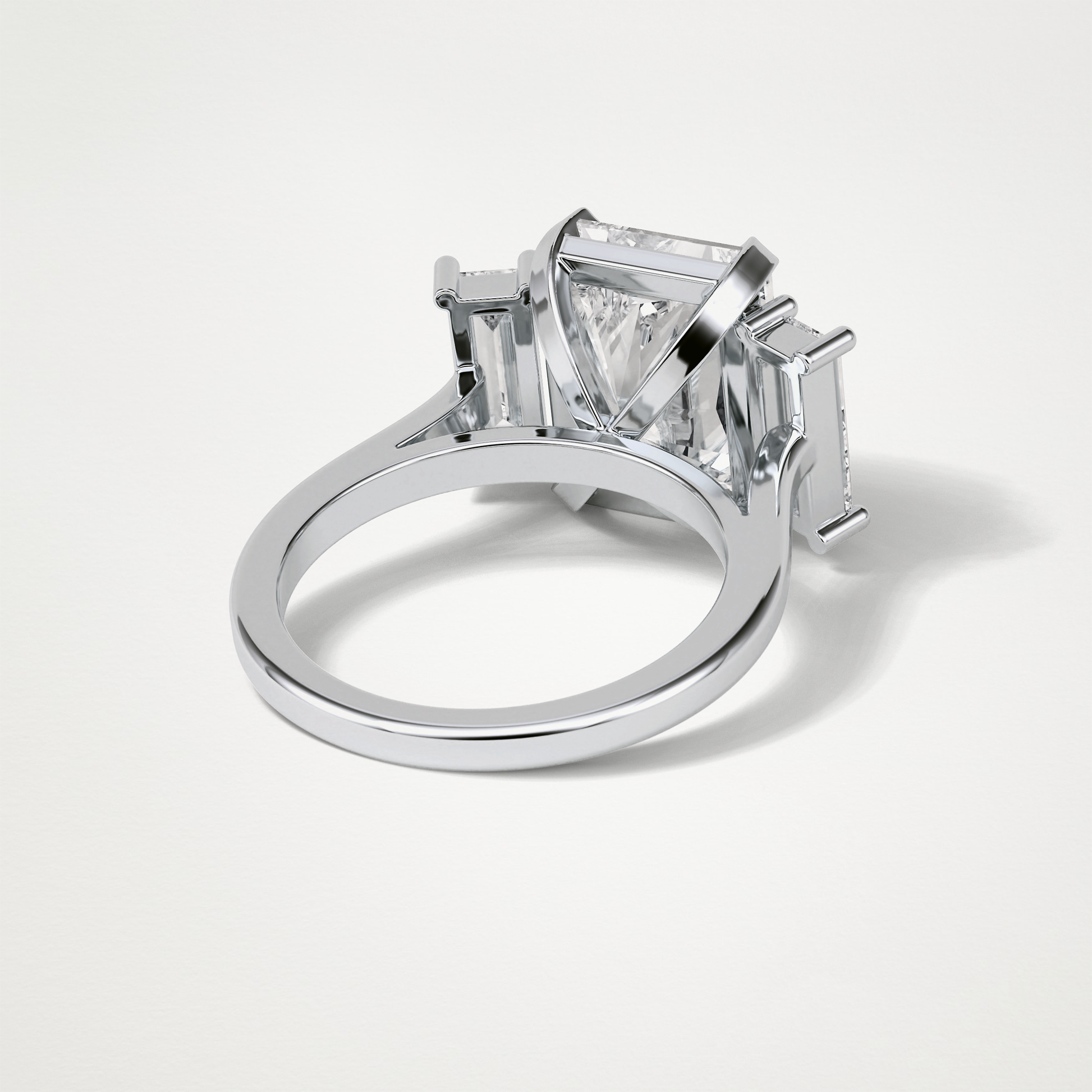 Radiant Three Stones Lab Grown Diamond Engagement Ring