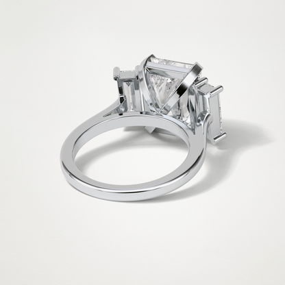 Radiant Three Stones Lab Grown Diamond Engagement Ring