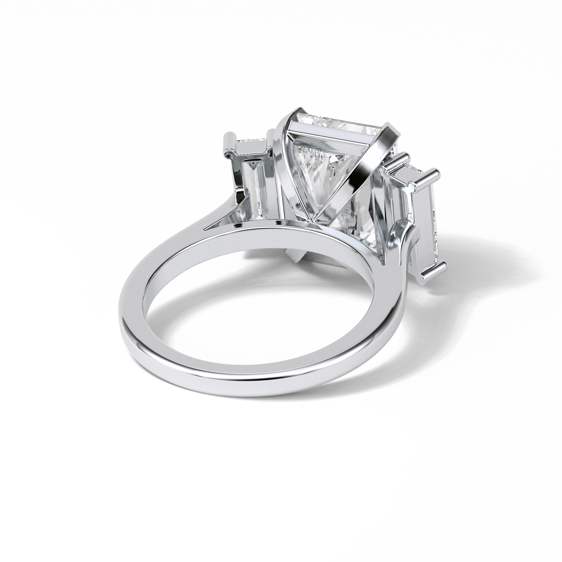 Radiant Three Stones Lab Grown Diamond Engagement Ring