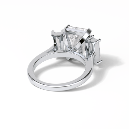 Radiant Three Stones Lab Grown Diamond Engagement Ring