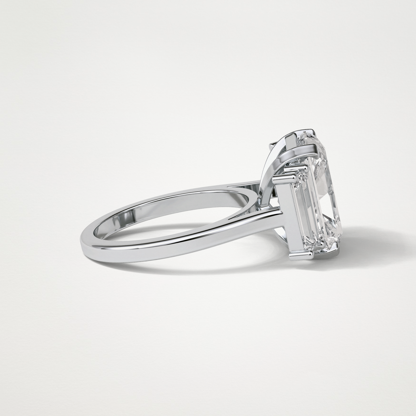 Radiant Three Stones Lab Grown Diamond Engagement Ring