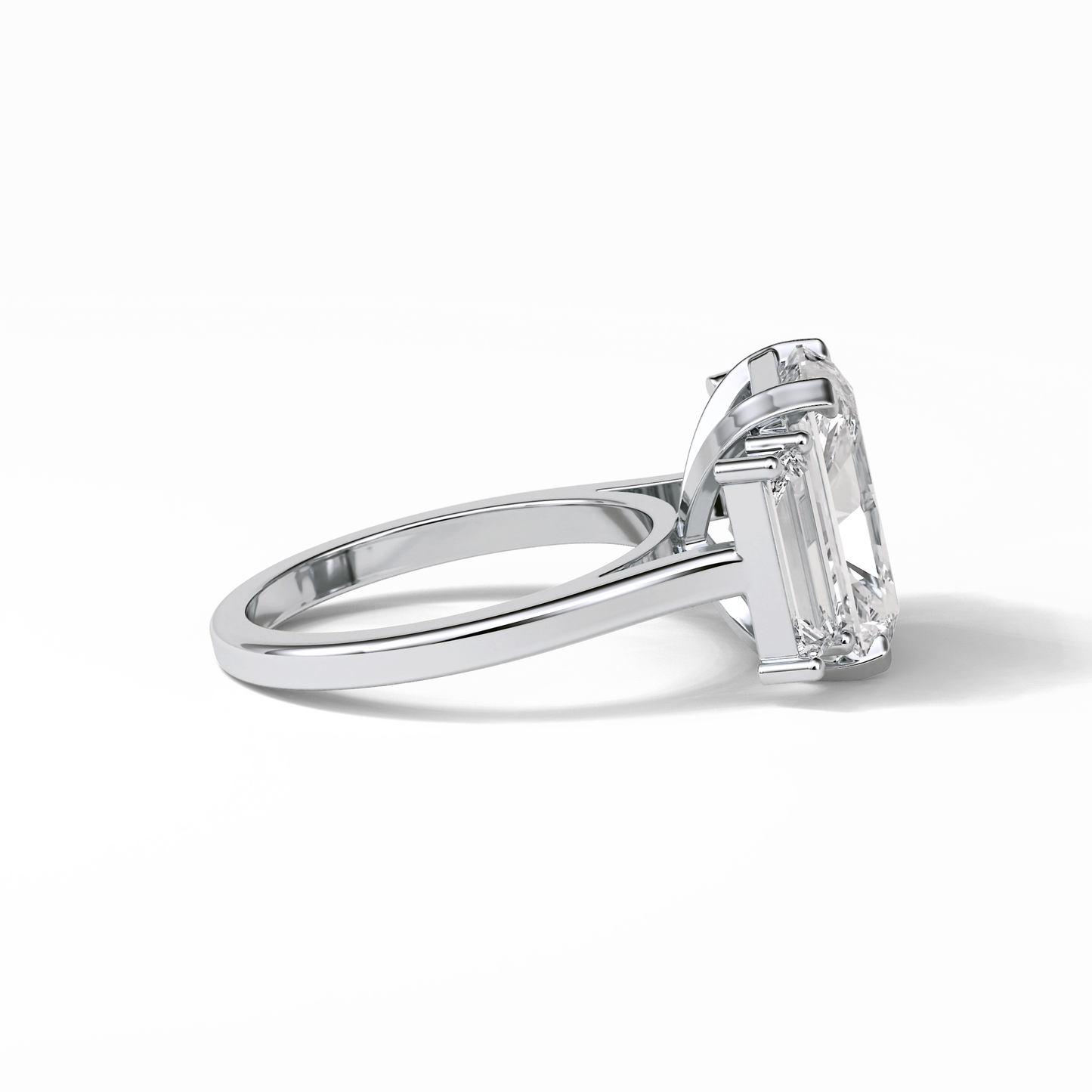 Radiant Three Stones Lab Grown Diamond Engagement Ring