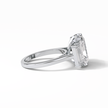 Radiant Three Stones Lab Grown Diamond Engagement Ring