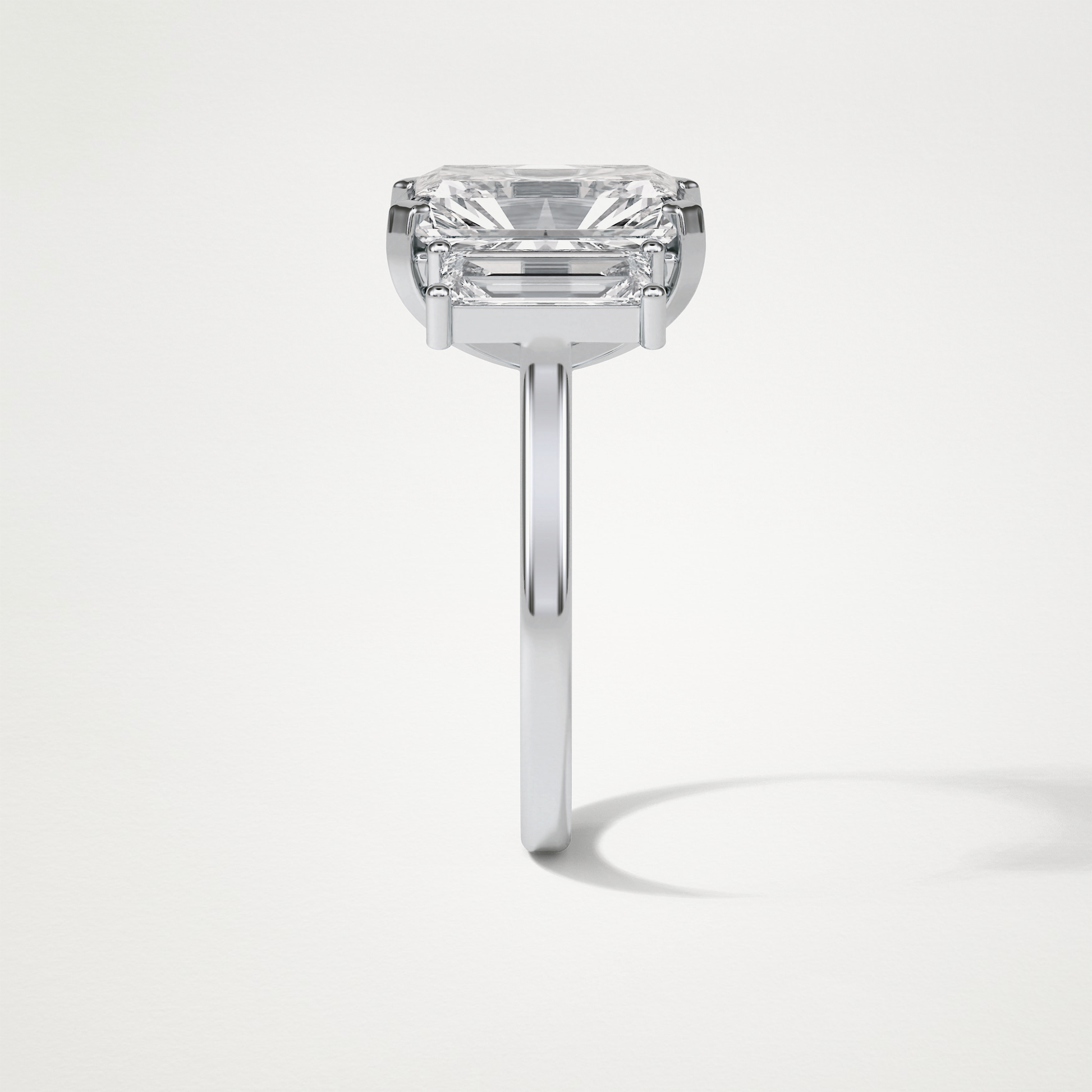 Radiant Three Stones Lab Grown Diamond Engagement Ring