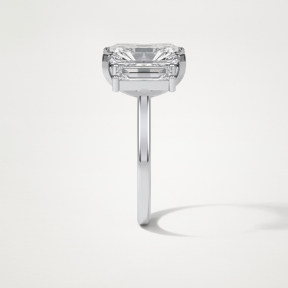 Radiant Three Stones Lab Grown Diamond Engagement Ring