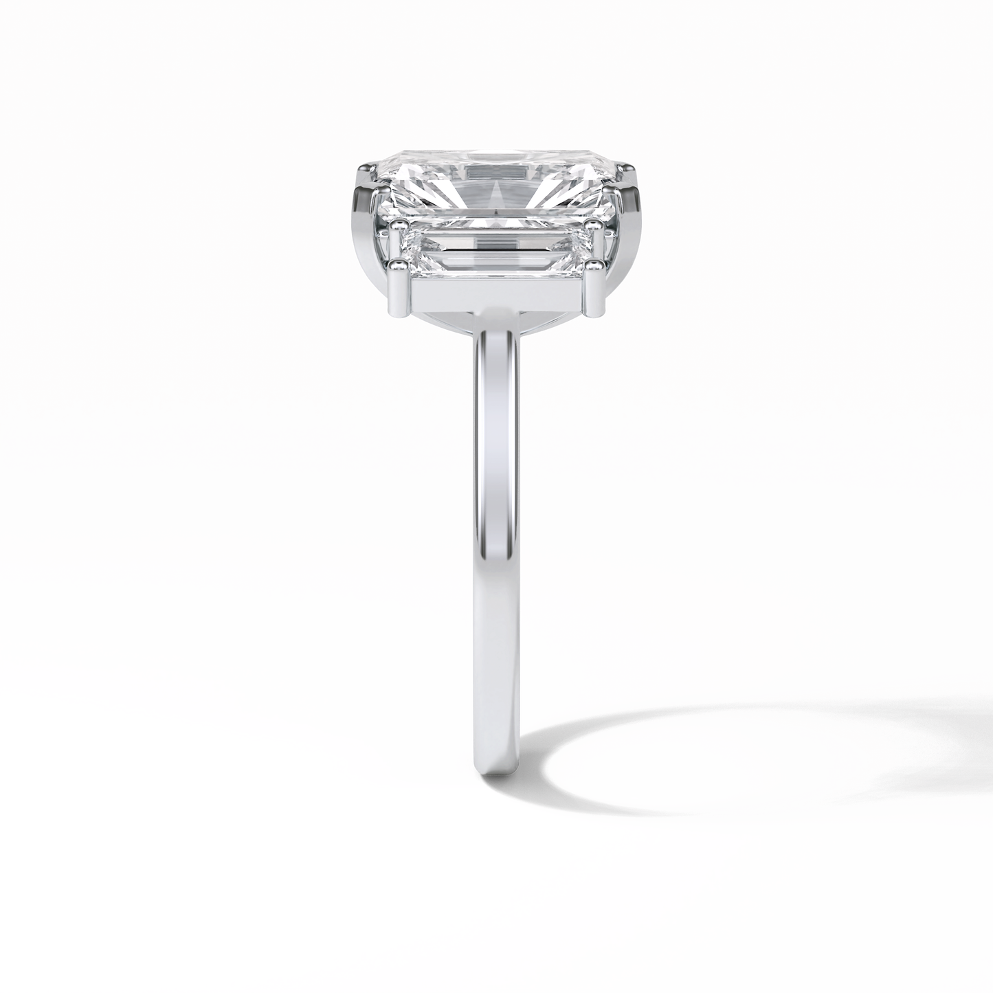 Radiant Three Stones Lab Grown Diamond Engagement Ring