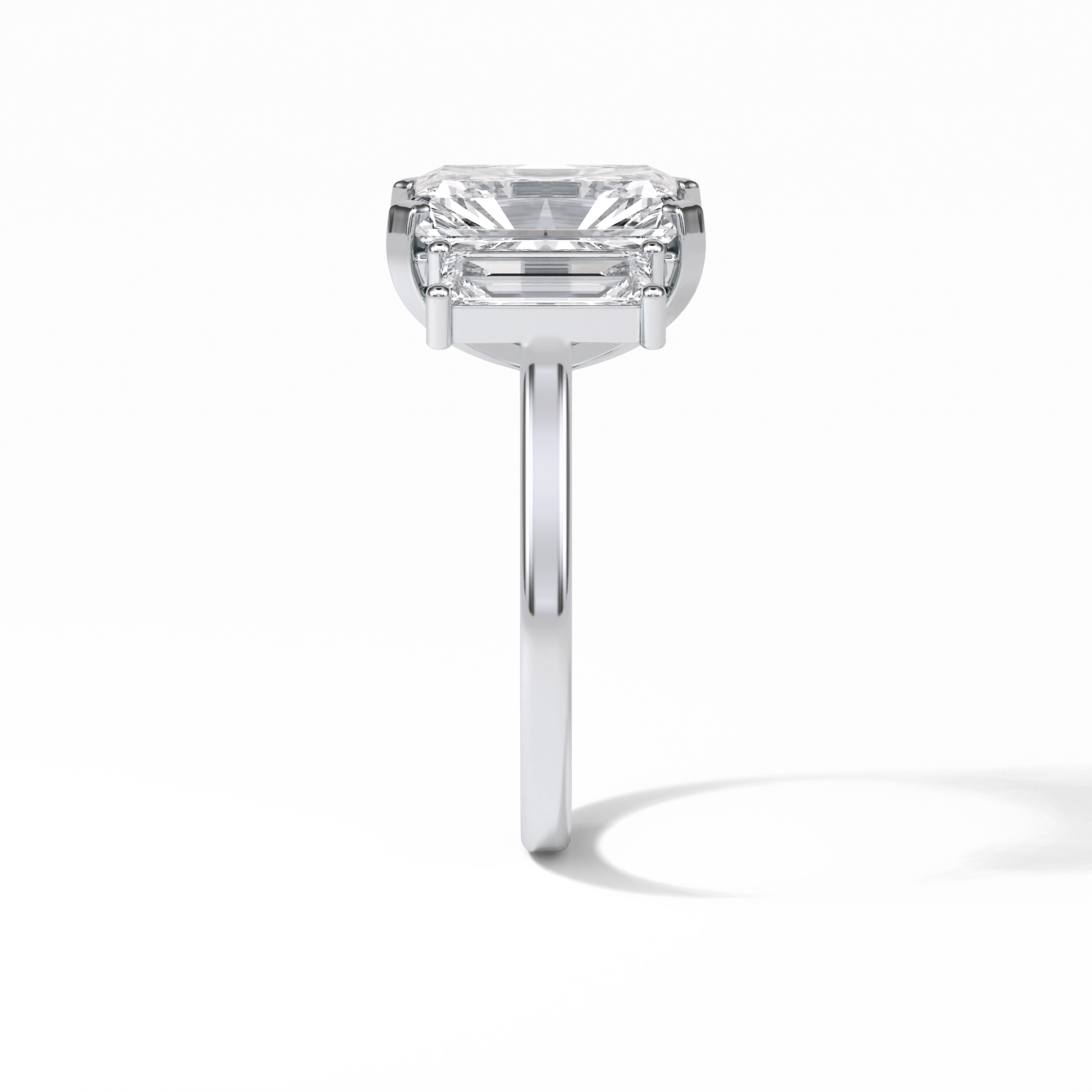 Radiant Three Stones Lab Grown Diamond Engagement Ring