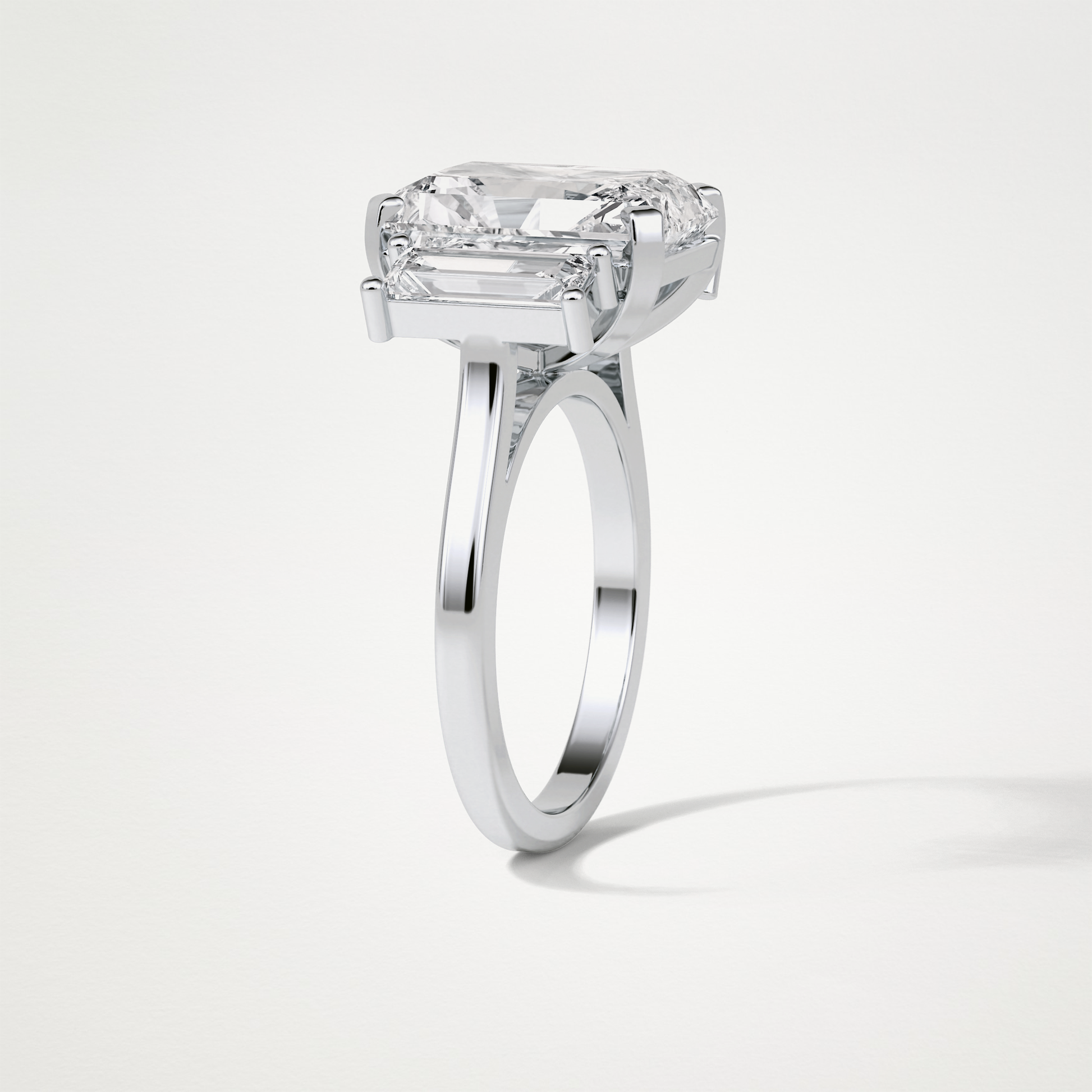 Radiant Three Stones Lab Grown Diamond Engagement Ring