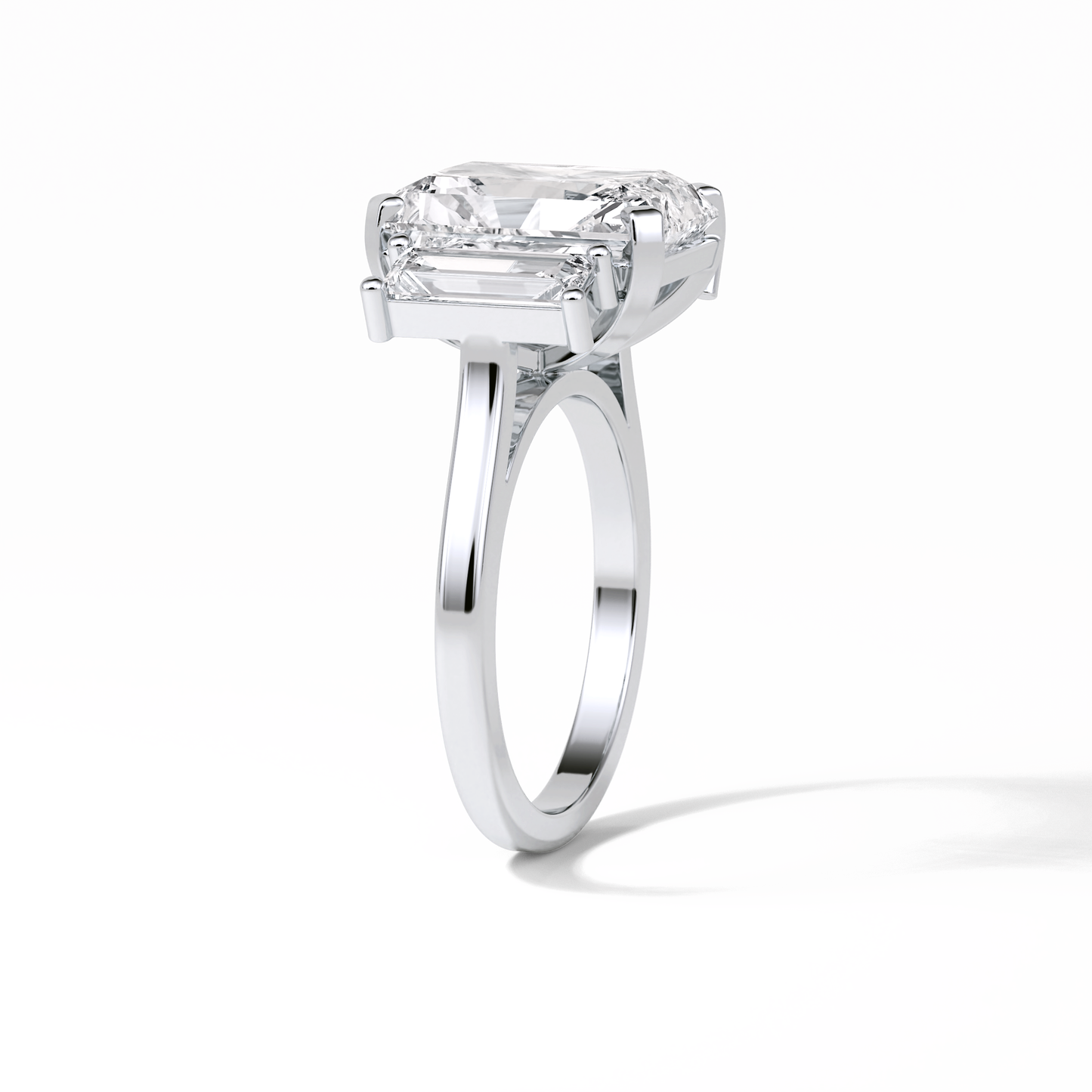 Radiant Three Stones Lab Grown Diamond Engagement Ring