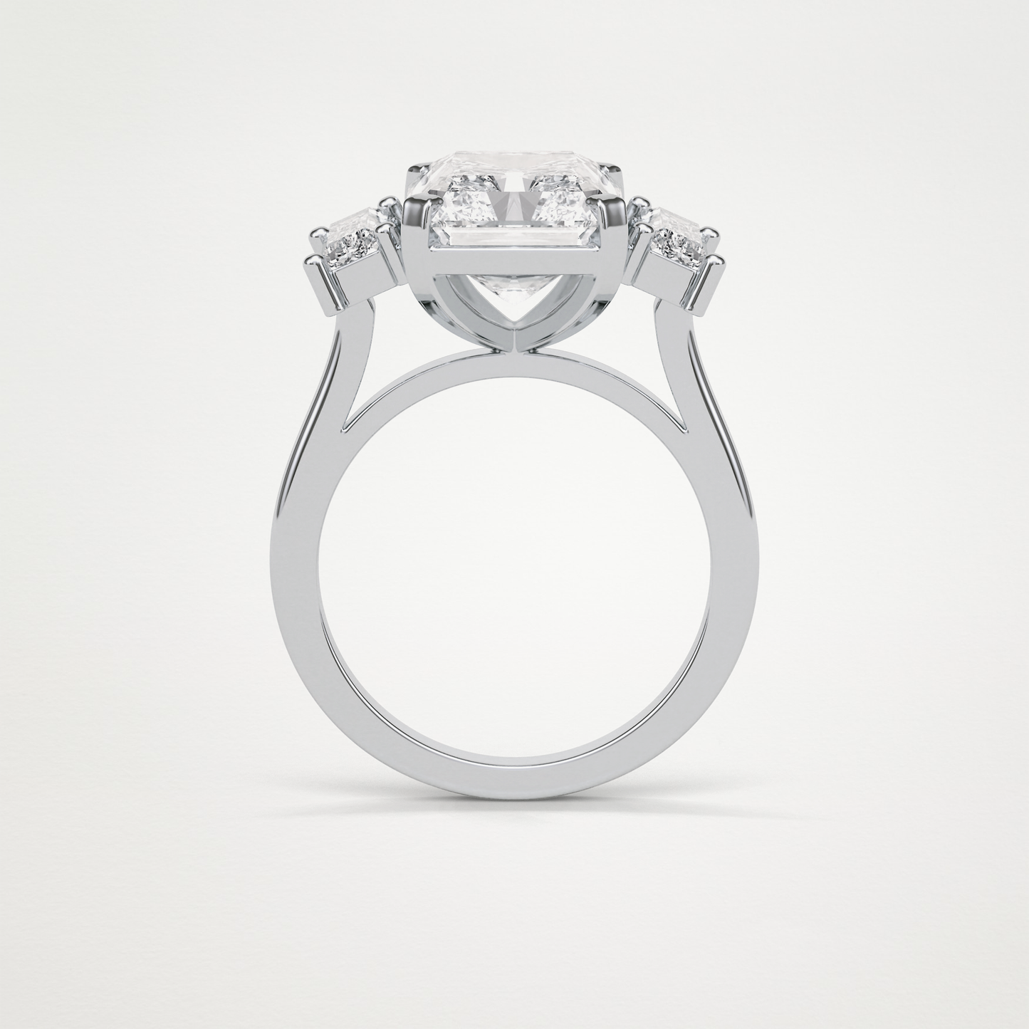 Radiant Three Stones Lab Grown Diamond Engagement Ring