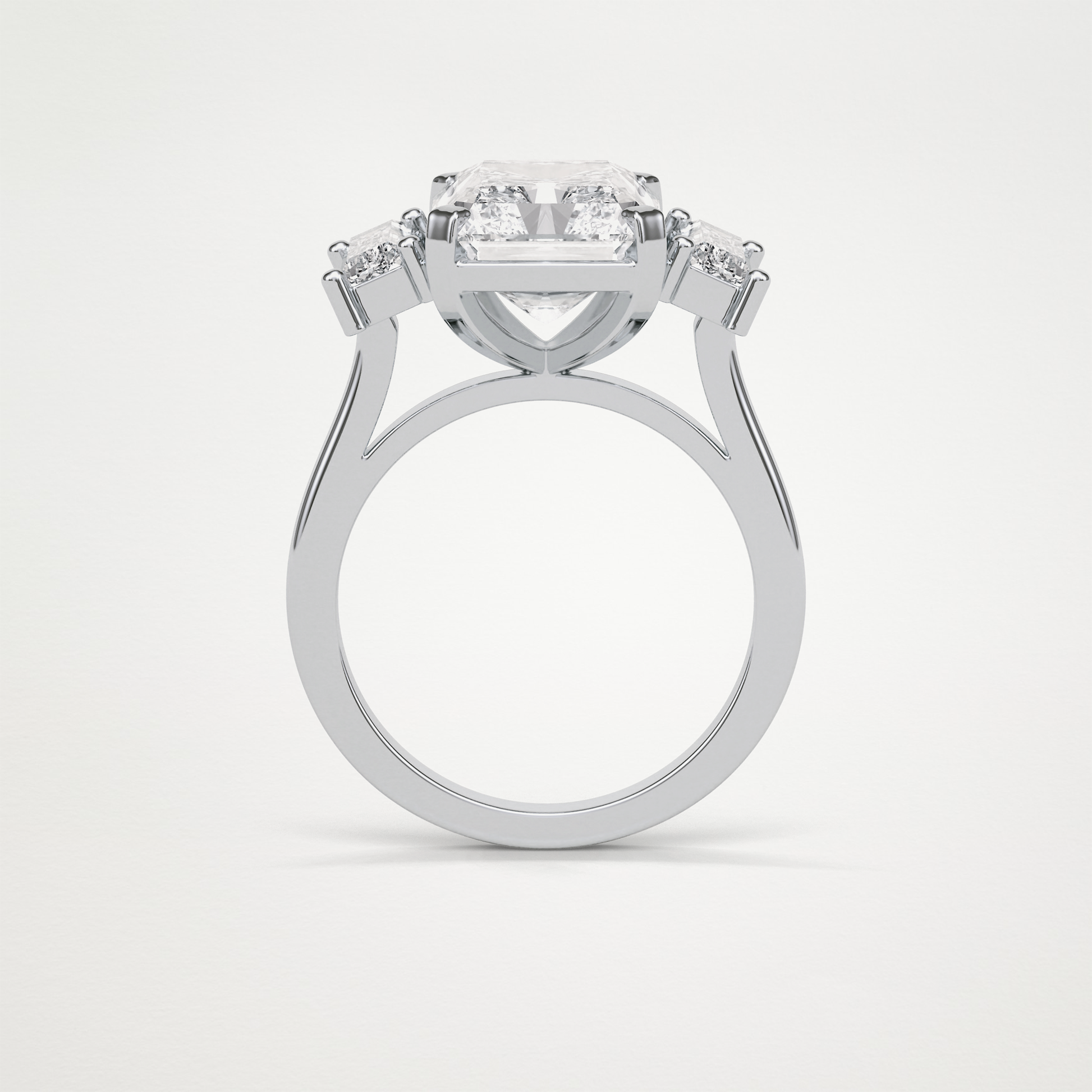 Radiant Three Stones Lab Grown Diamond Engagement Ring