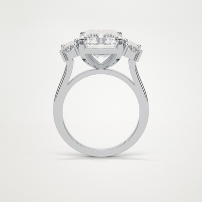 Radiant Three Stones Lab Grown Diamond Engagement Ring