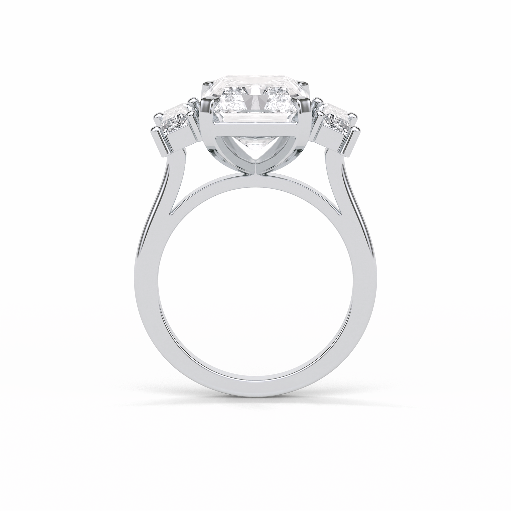Radiant Three Stones Lab Grown Diamond Engagement Ring