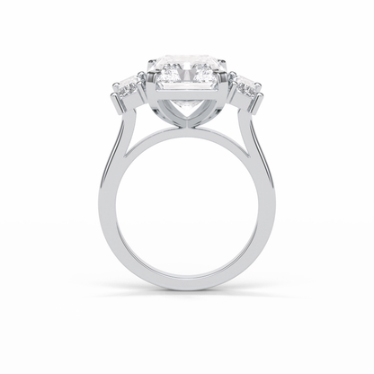 Radiant Three Stones Lab Grown Diamond Engagement Ring
