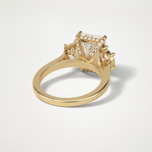 Radiant Three Stones Lab Grown Diamond Engagement Ring