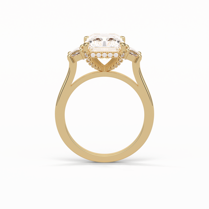 Radiant Three Stones Lab Grown Diamond Engagement Ring
