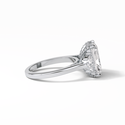 Radiant Three Stones Lab Grown Diamond Engagement Ring