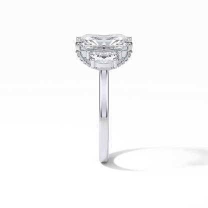 Radiant Three Stones Lab Grown Diamond Engagement Ring