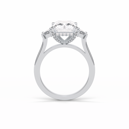 Radiant Three Stones Lab Grown Diamond Engagement Ring