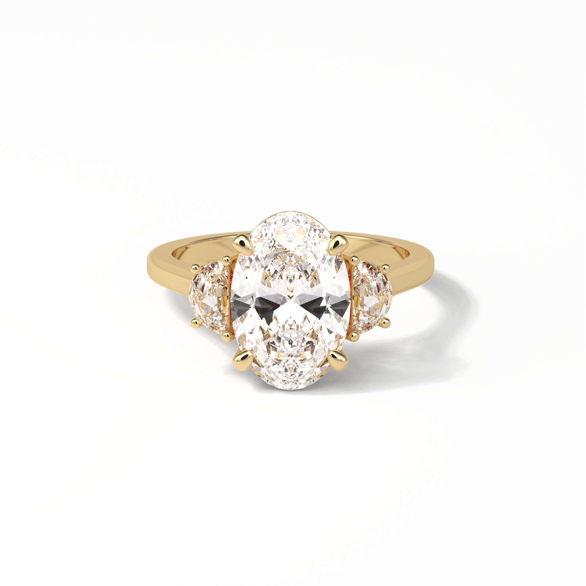 Oval Three Stones Lab Grown Diamond Engagement Ring