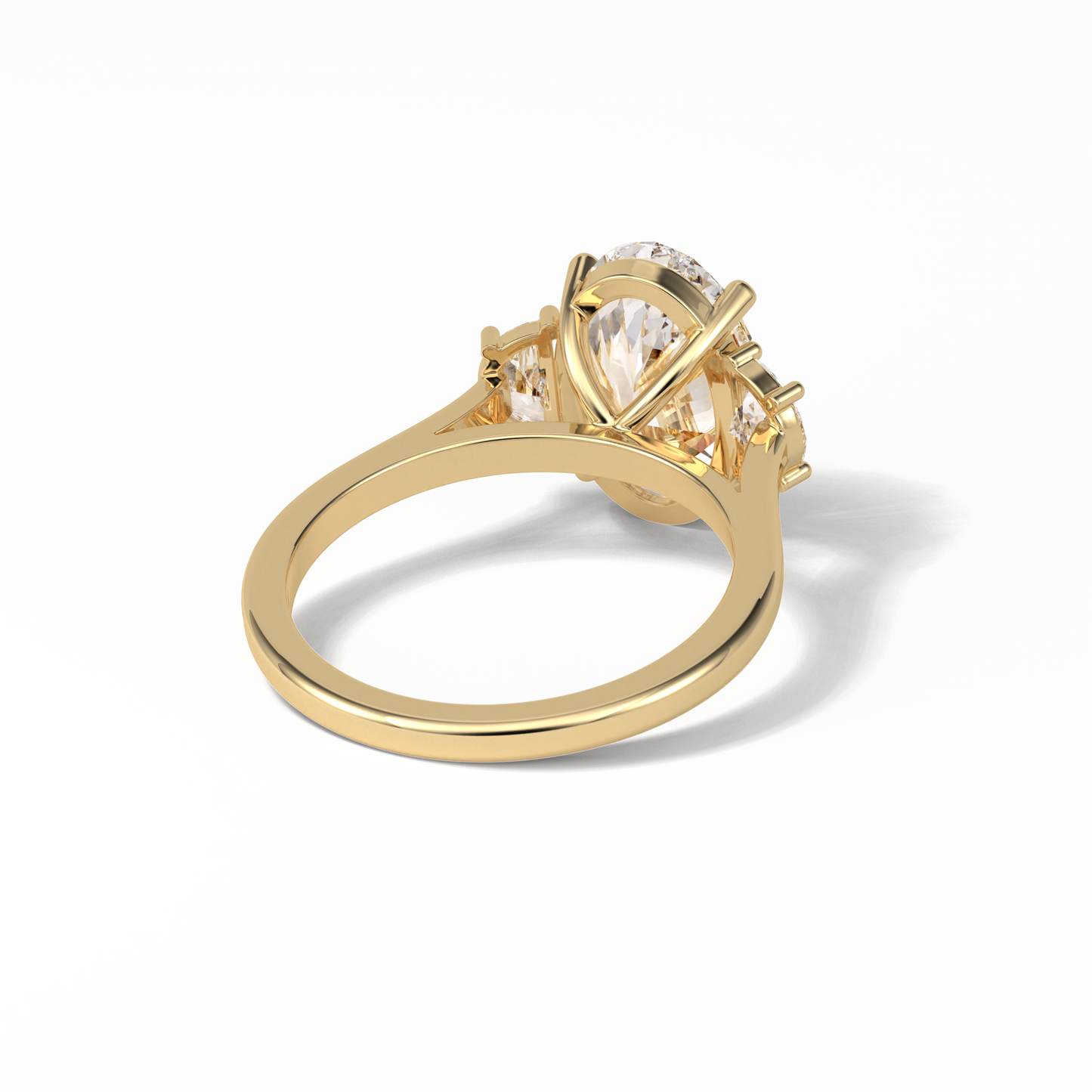 Oval Three Stones Lab Grown Diamond Engagement Ring