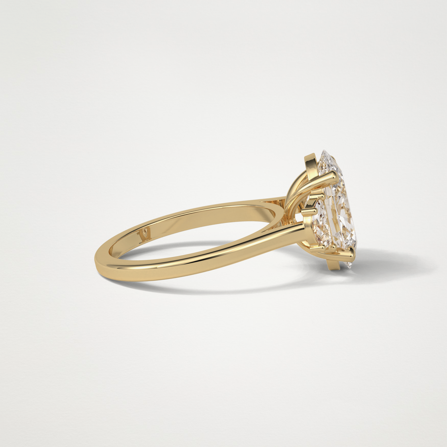 Oval Three Stones Lab Grown Diamond Engagement Ring
