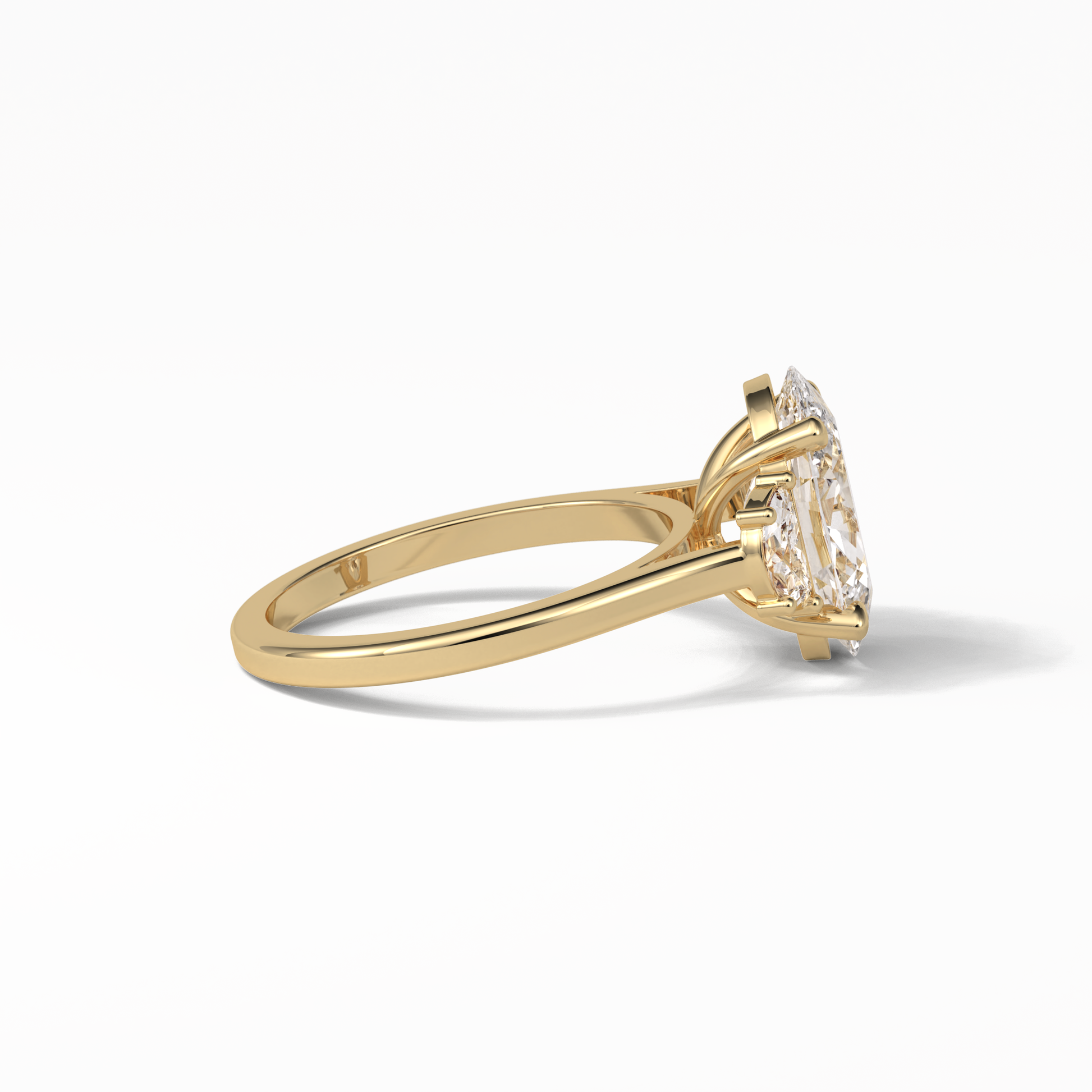 Oval Three Stones Lab Grown Diamond Engagement Ring