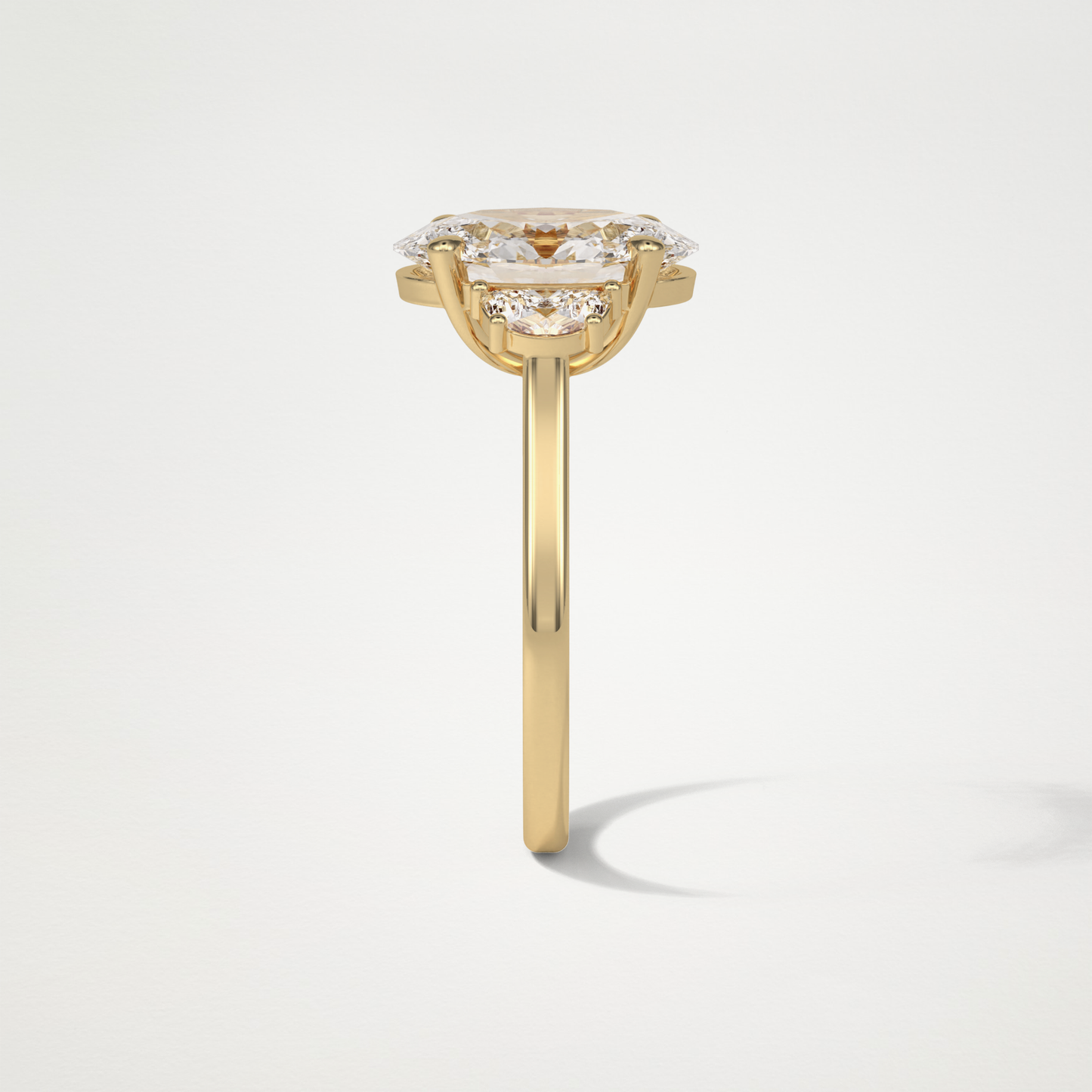 Oval Three Stones Lab Grown Diamond Engagement Ring
