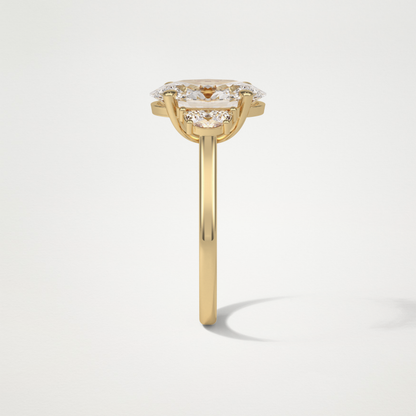 Oval Three Stones Lab Grown Diamond Engagement Ring