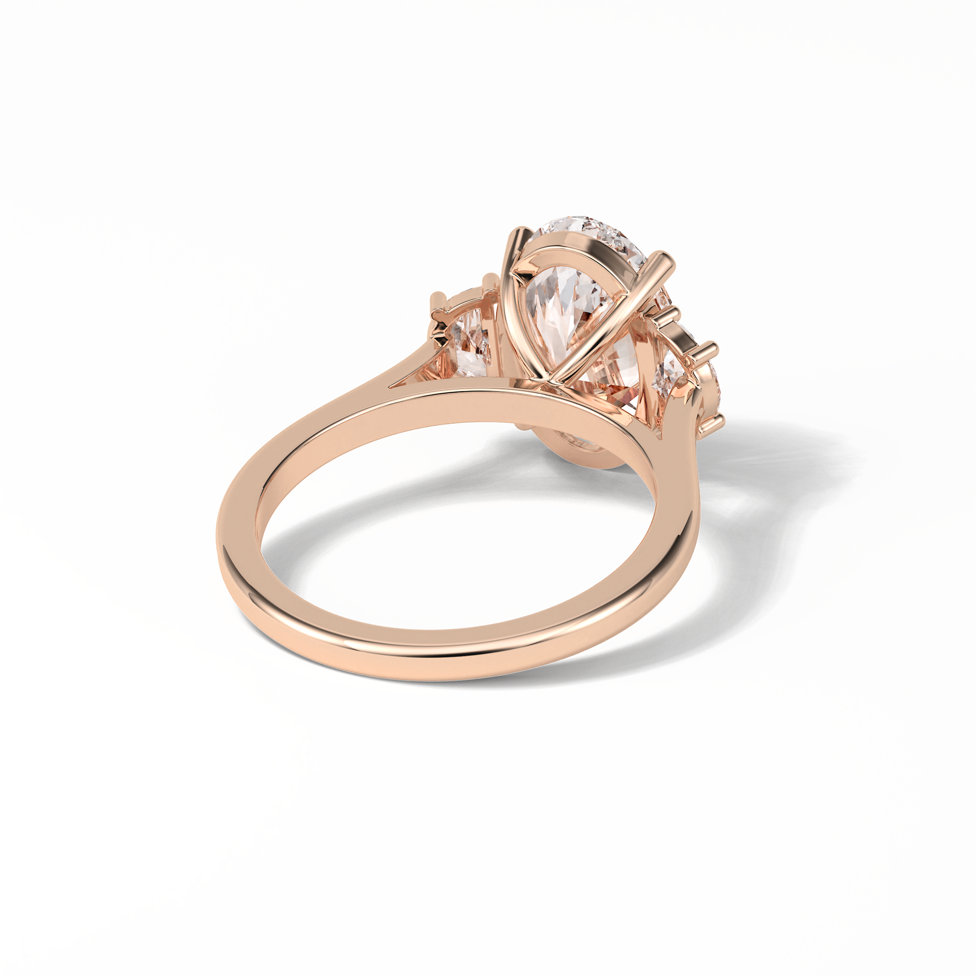 Oval Three Stones Lab Grown Diamond Engagement Ring