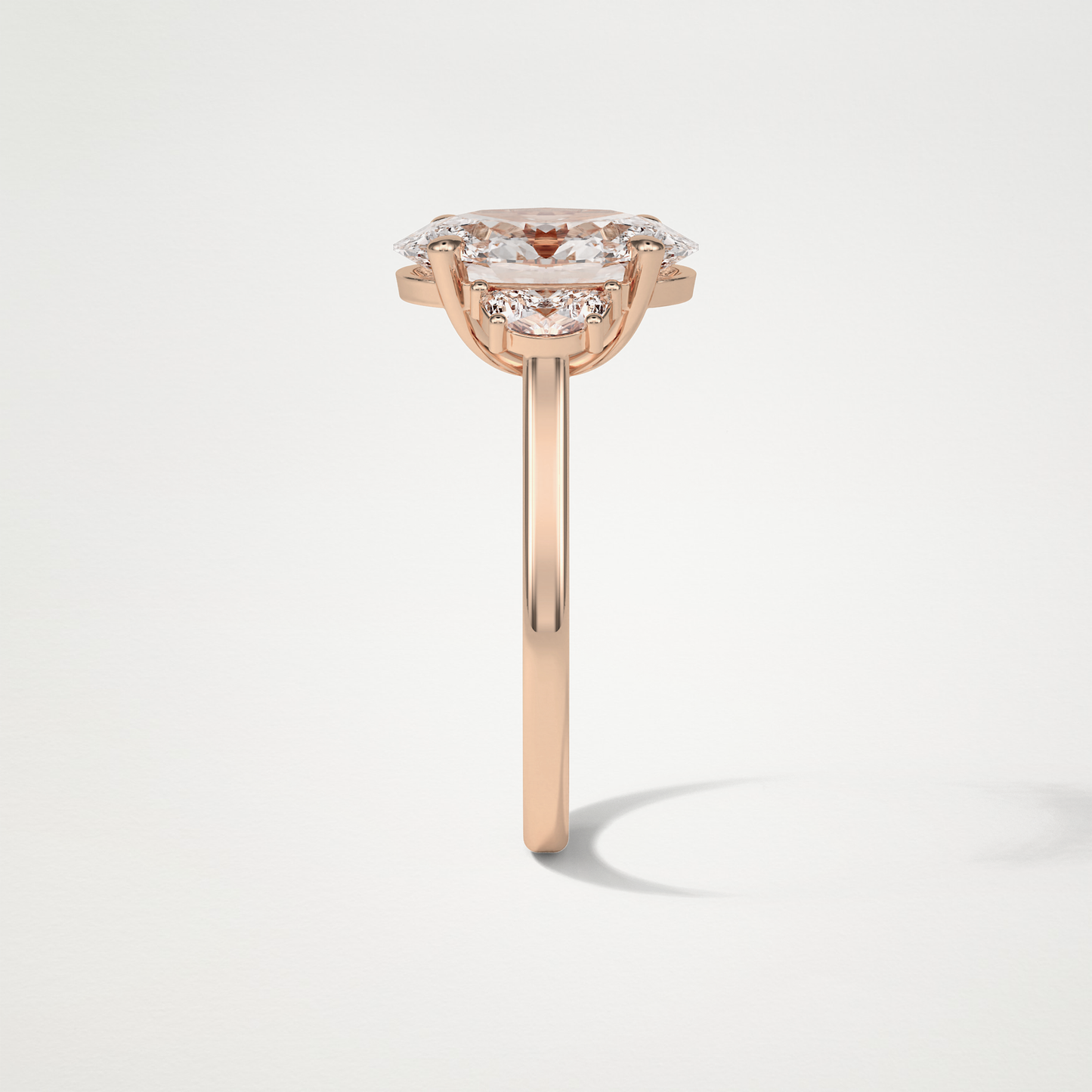 Oval Three Stones Lab Grown Diamond Engagement Ring