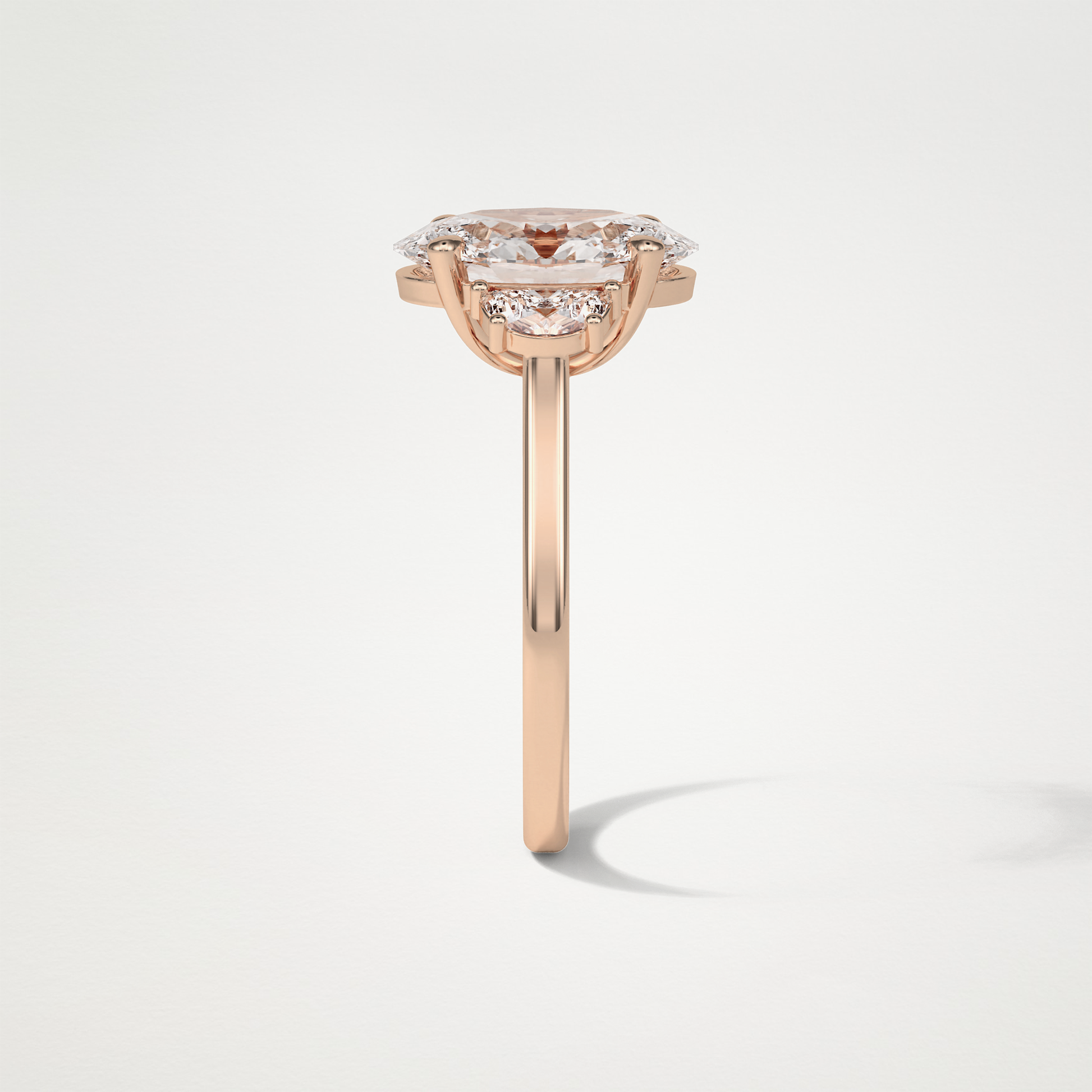 Oval Three Stones Lab Grown Diamond Engagement Ring