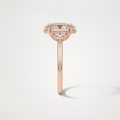 Oval Three Stones Lab Grown Diamond Engagement Ring