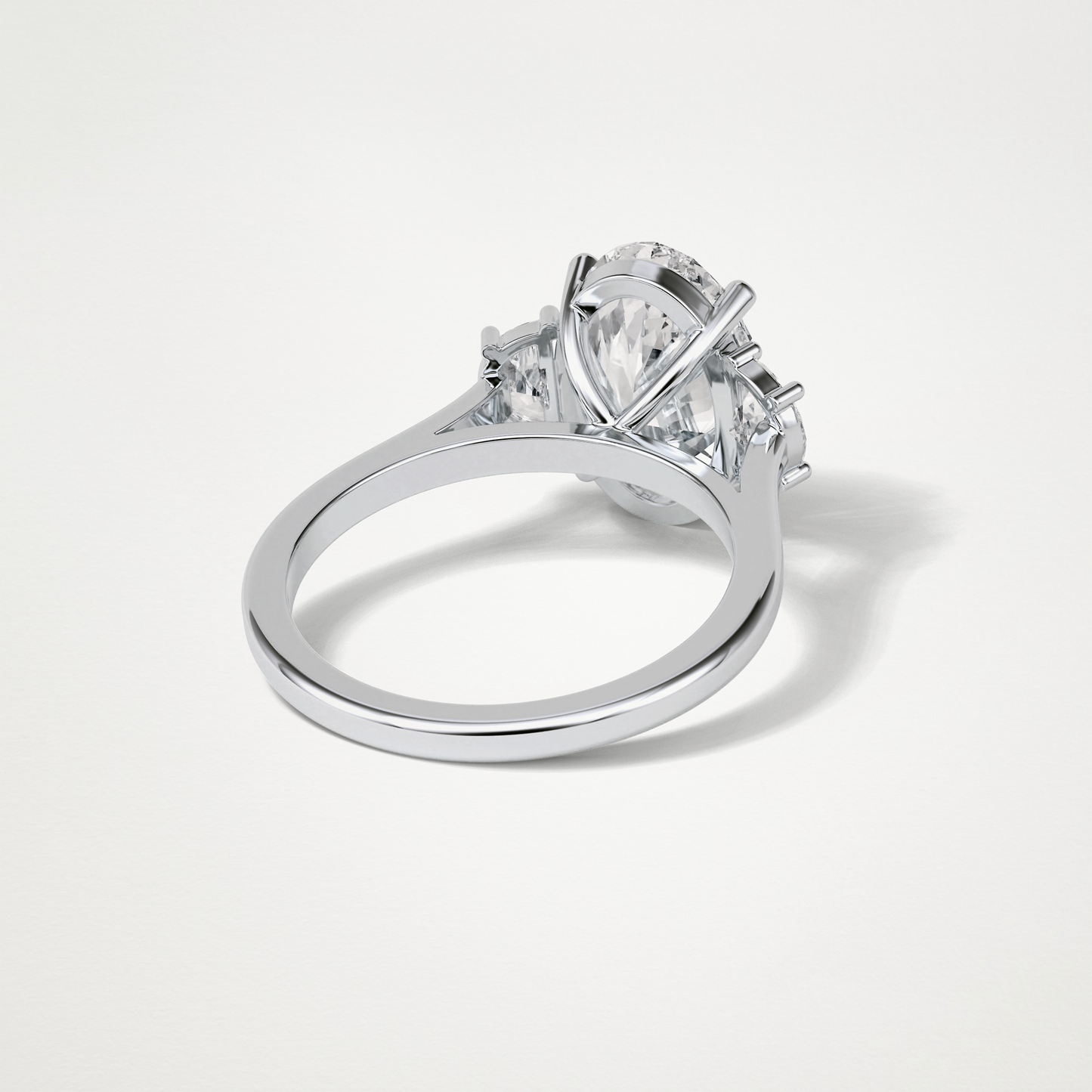 Oval Three Stones Lab Grown Diamond Engagement Ring