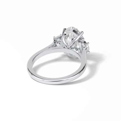 Oval Three Stones Lab Grown Diamond Engagement Ring