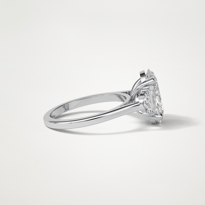 Oval Three Stones Lab Grown Diamond Engagement Ring