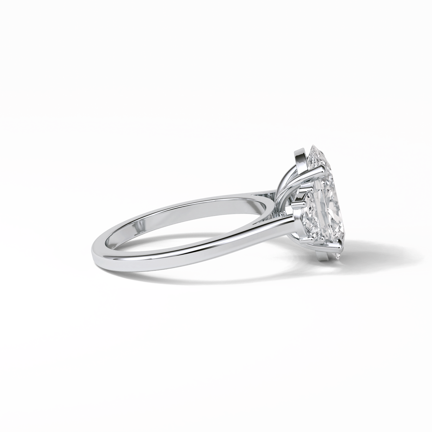 Oval Three Stones Lab Grown Diamond Engagement Ring