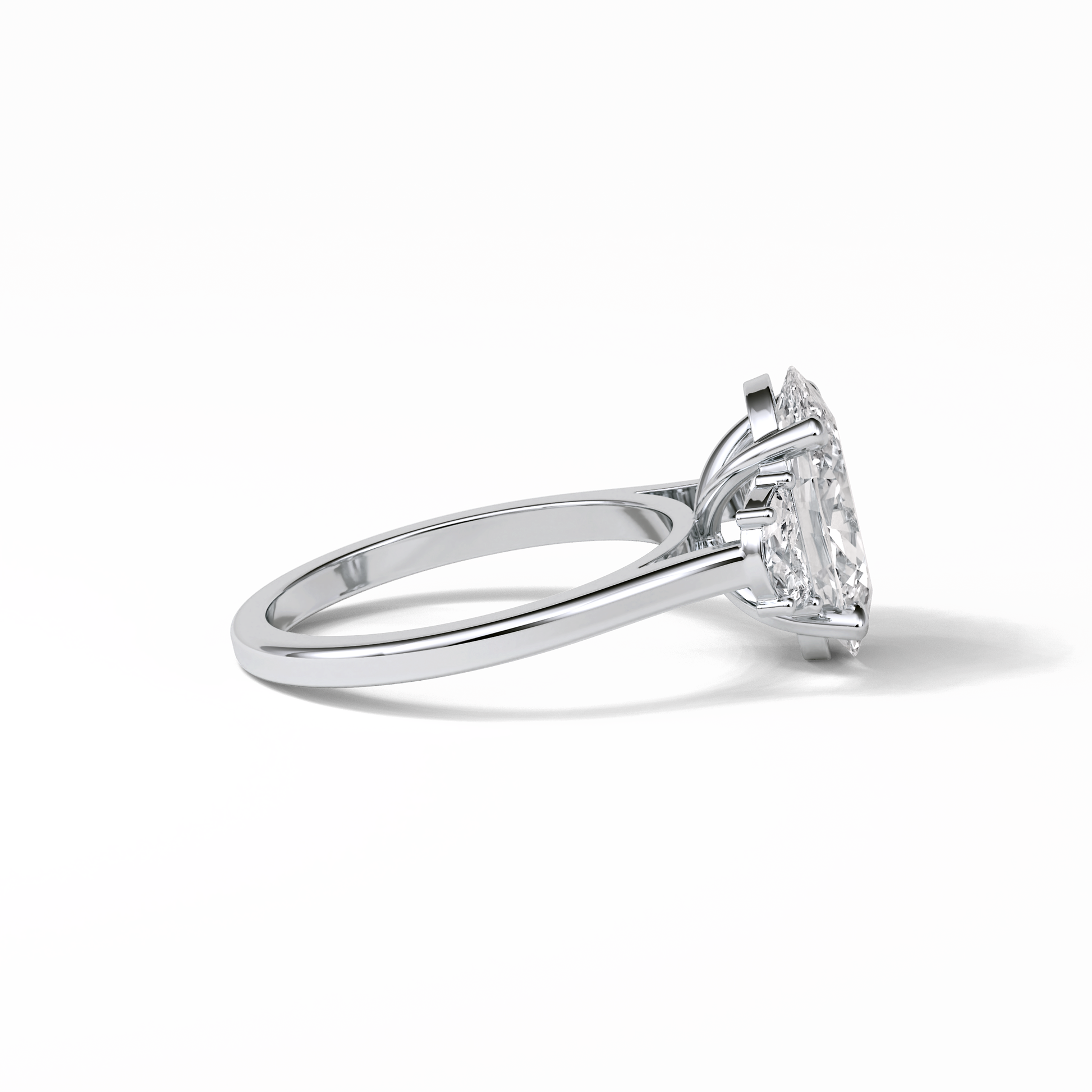 Oval Three Stones Lab Grown Diamond Engagement Ring