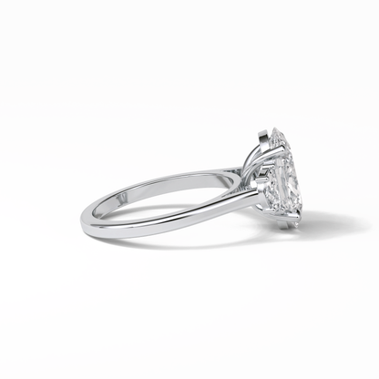Oval Three Stones Lab Grown Diamond Engagement Ring