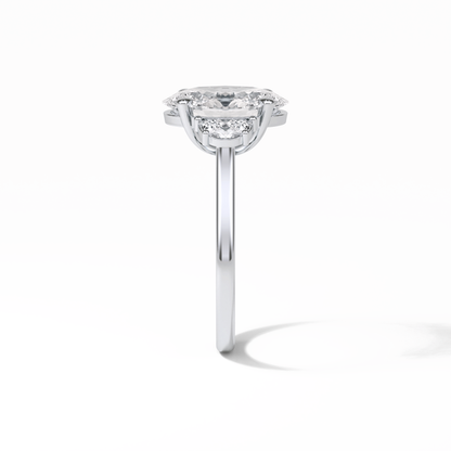 Oval Three Stones Lab Grown Diamond Engagement Ring